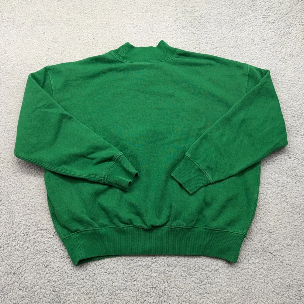 Ralph Lauren Girls XL 16 Green Graphic Crest Logo Fleece Mockneck Sweatshirt